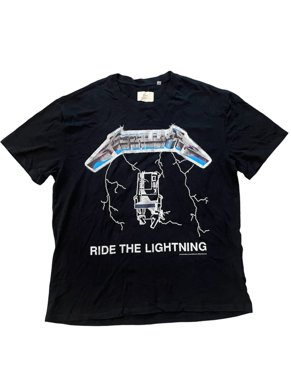 ▪️FEAR OF GOD▪️Metallica 'Ride The Lightning' Black Graphic Tee